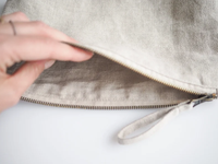 Personnalisé votre propre marque logo coton cosmétique maquillage sac de rangement toile grande fermeture éclair trousse sac