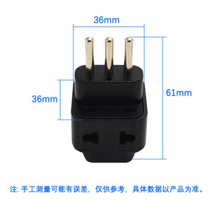 Enchufes de adaptador de enchufe de pared italianos 2 en 1 universales con conexión a tierra UE EE. UU. a Italia Milán Convertidor 3 pines Tipo L 10A 250V Negro - Product Image 4