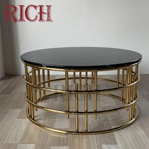 Hiện đại sang trọng thiết kế nhà khách sạn phòng khách đồ nội thất giả đá cẩm thạch Tempered Glass Top trung tâm thép không gỉ giọng Bàn cà phê - Product Image 5