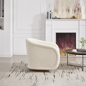 Sillón Giratorio con Tapicería de Felpa, Rotación de 360 Grados, Diseño Cómodo en Forma de Calabaza, Sillón Moderno para Sala de Estar, Algodón - Product Image 5