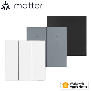 Interrupteurs muraux intelligents en matériau PC compatibles Matter, faciles à nettoyer, commande vocale Alexa, contrôle via l'application Apple HomeKit, Wi-Fi activé - Product Image 1