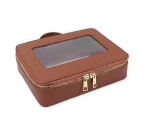 Borse da viaggio in pelle saffiano per il trucco con impugnatura con cerniera <span class=keywords><strong>trasparente</strong></span> per lavaggio borsa <span class=keywords><strong>trasparente</strong></span> per cosmetici da donna - Product Image 3