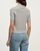 Pull décontracté d'été pour femme, tricoté sur mesure, coupe ajustée, manches courtes, col rabattu, anti-boulochage, qualité supérieure, vente en gros