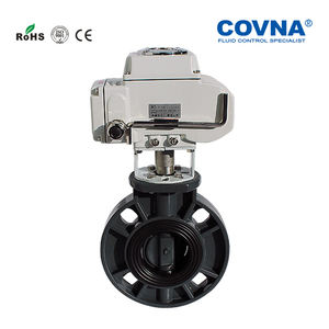 COVNA 2 นิ้ว 24V DC PVC พลาสติกไฟฟ้าควบคุมการไหลของน้ําวาล์วผีเสื้อ - Product Image 5