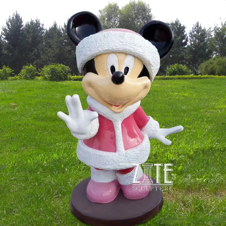 Hot sale outdoor life size resin cartoon mickey mouse statue