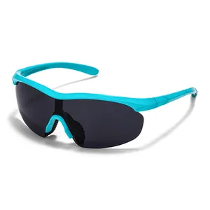 Polarized Sports Sunglasses for Kids Ages 3-10 UV400 Baseball Cycling Softball Glasses with Clear Blue Red TR90 Frames