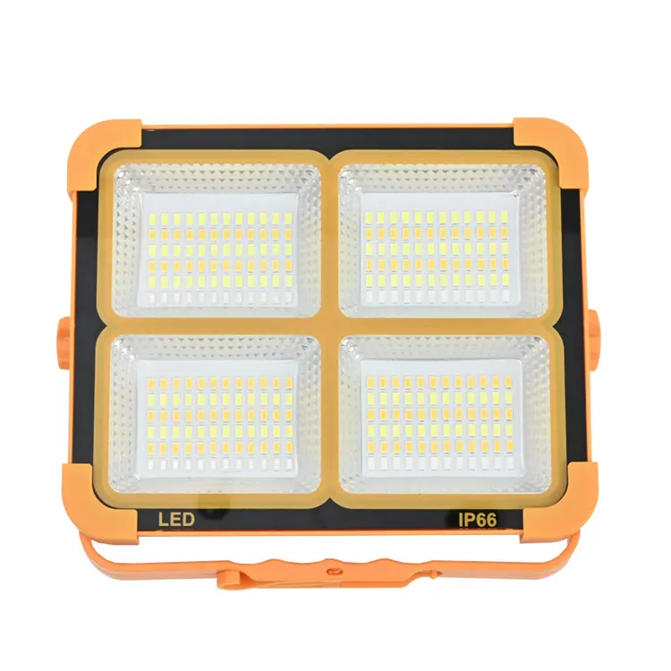 새로운 도착 휴대용 USB 충전식 야외 방수 LED 프로젝터 캠핑 램프 IP65 100W 200w 태양 홍수 빛