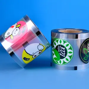 Plastic Film Tea Cup Sealer Film Printed Cup Sealing Film For Boba Tea Cup