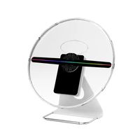 Ventilador de Publicidad con Holograma LED 3D Recargable de 30 cm con Cubierta Protectora