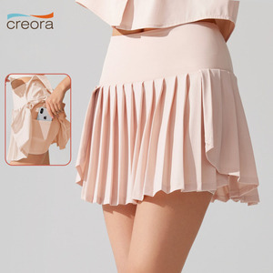 Jupes taille haute pour femmes avec poches latérales Anti-éblouissement Golf Badminton Tennis Wear Anti-bactérien Logo personnalisé Jupe plissée - Product Image 1