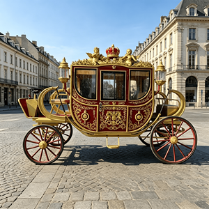 Calèche de Mariage Électrique de Luxe Vintage à Chevaux avec Éclairage Intégré - Product Image 6