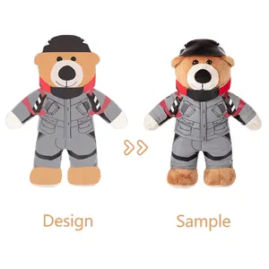 Hot selling cute clothes that can stand teddy bear cotton socks doll plush toy custom corporate club event image mascot doll