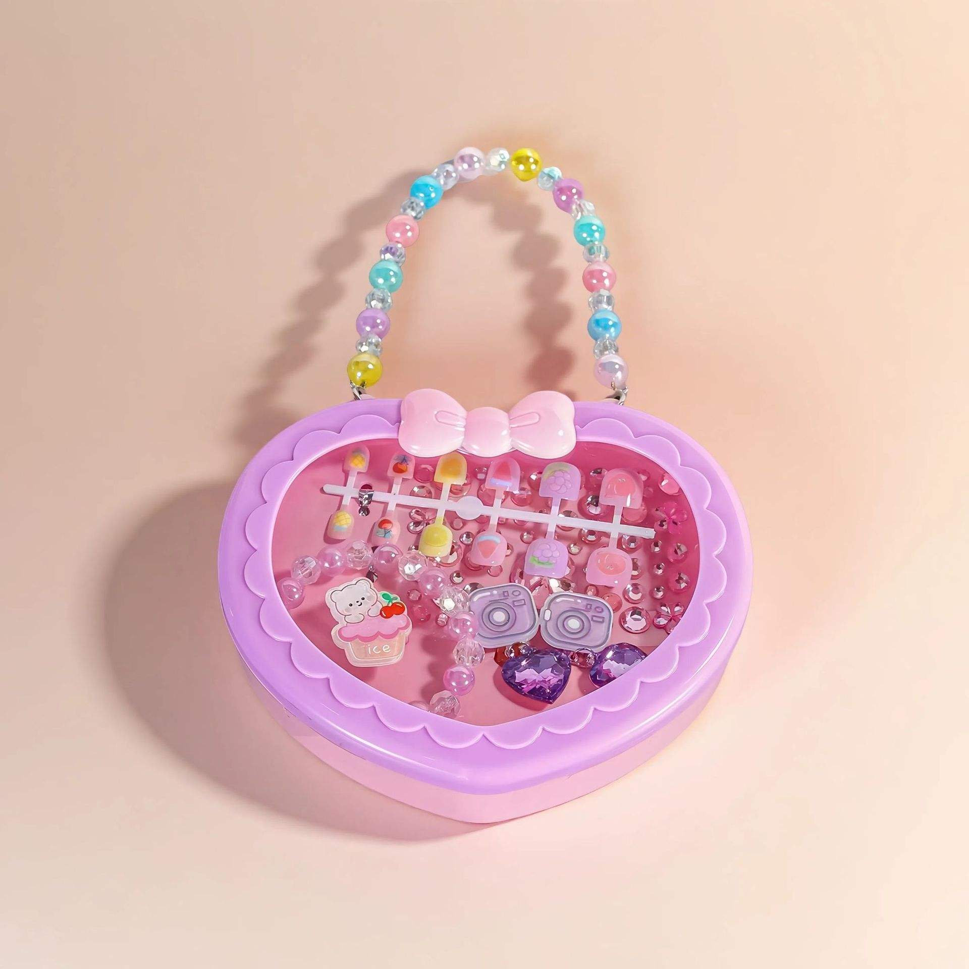 ชุดสติกเกอร์เล็บความรักสีม่วง1กล่อง