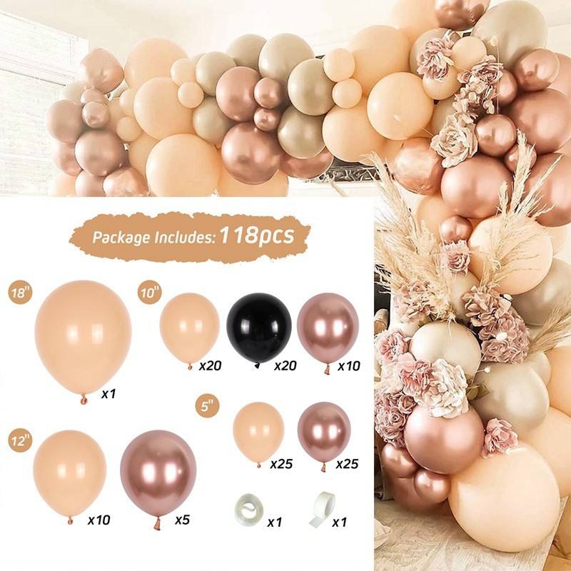 Brown Balloon Garland Kit Arch Stuffing Gender Reveal Balloons in Bulk Boho Light Jungle Cream Baby Shower Decorations