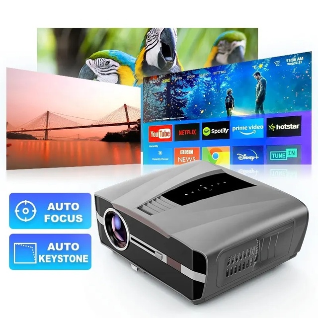 OEM/ODM New Design Full HD 1850ANSi 1080P Android Smart TV Projector Android 11 System for Home Use-High Definition Video