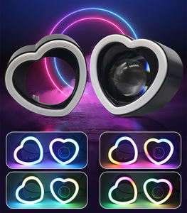 Feux de jour à <span class=keywords><strong>LED</strong></span> en forme de cœur de 2,5 pouces, avec cache noir pour <span class=keywords><strong>projecteur</strong></span> de phare de voiture, DRL, rétrofit DIY, pièces automobiles, RGB multicolore - Product Image 2