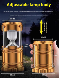 Nouvelle lampe solaire multifonctionnelle rechargeable 2026 à longue autonomie pour le <span class=keywords><strong>camping</strong></span>, forte luminosité, <span class=keywords><strong>vente</strong></span> directe fabricant - Product Image 2