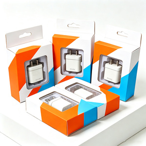Boîte d'emballage en carton rigide avec fenêtre transparente pour chargeur de téléphone électronique grand public, recyclable, imprimée CMYK, avec plateau en plastique - Product Image 2