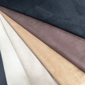 Tissu en daim 100 % polyester pour la tige des bottes, <span class=keywords><strong>cuir</strong></span> synthétique enduit PU, matière première en microfibre, velours doux et lisse pour bottes délavées - Product Image 2