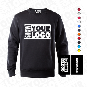 CB043-CNK2 Unisex in cotone bianco personalizzato con <span class=keywords><strong>stampa</strong></span> del tuo Logo, felpe da uomo a girocollo in tinta unita, - Product Image 1