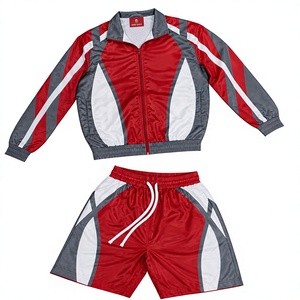 Unisex Sporty Lightweight Outdoor Tracksuit Solid Design Quick Dry Full Sleeve Zipper Front <b>Shorts</b> Regular Fit Spring Wear - Product Image 1