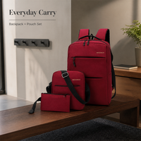 Set Ransel Oxford Custom Anti Air dengan Pengisian Daya USB, Tas Komputer, Tas Sekolah, Tas Perjalanan untuk Unisex