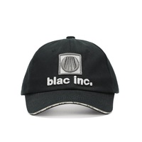 Gorra de Béisbol Trucker Personalizada de 6 Paneles, Negra, de Sarga de Algodón, con Parche Bordado con Letras y Bordado 3D en Relieve, Ajustable