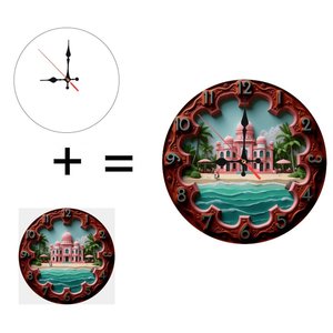 Orologio in Legno da 10 Pollici con <span class=keywords><strong>Motto</strong></span> di Viaggio 'L'Avventura Inizia' - Product Image 1