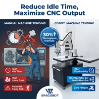 Station de travail robotique collaborative pour l'entretien de machines, charge utile 10 kg, double pince, moteur 6 axes, pour tour/fraiseuse CNC