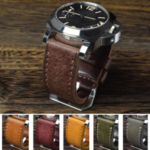 Correa de Reloj de Cuero Hecha a Mano Personalizada de 26 mm, Correa de Reloj Retro Suave y Mate para <span class=keywords><strong>Panera</strong></span> - Product Image 4
