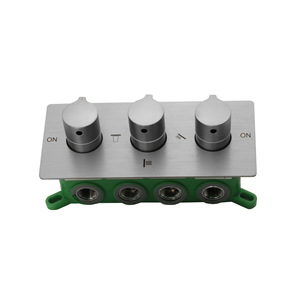 3 Handle Mixing Valve Body 2.5 In All Copper Ceramic Core <b>Hot</b> <b>Cold</b> Faucet Shower Valve V-010B - Product Image 3