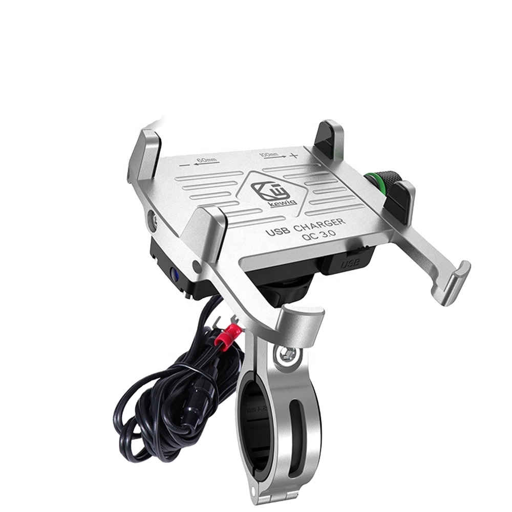 Waterproof 360 Degree Rotation Motorcycle Handlebar Mirror Phone Holder with 9V 2A USB Charger