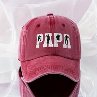 Casquette de baseball en coton lavé pour l'extérieur, broderie PAPA Hero, logo personnalisé, casquette snapback, visière incurvée, protection solaire, casquette à visière
