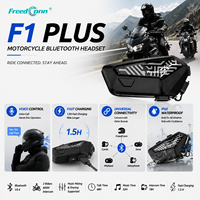 Casque Bluetooth FreedConn F1 PLUS pour moto, 48h d'autonomie en conversation, interphone sans fil pour casque, système de communication Bluetooth 5.4