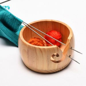 Support en bois pour bols à laine, bols à laine faits à la main pour le tricot DIY, vente en gros - Product Image 6