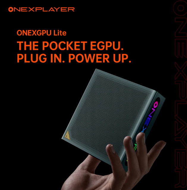 ONEXGPU Lite 8GB RX 7600M XT Pocket-Sized External Graphics Solution Graphics Dock Expansion Oculink Devices for Thunderbolt 5