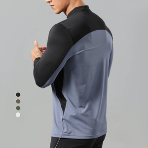Chemises de fitness à manches longues et à séchage rapide pour hommes Chemise de sport à fermeture éclair évacuant l'humidité pour le fitness, le cyclisme et le sport - Product Image 6