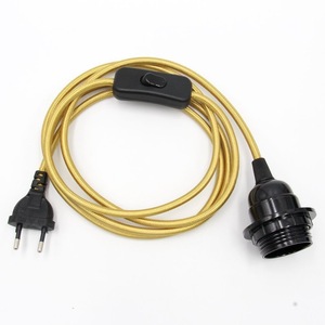 E27 Lamp Holder With Switch <b>Red</b> Braided Power Cord 10A 250V Plastic Screw Base For Lamp Lighting - Product Image 3