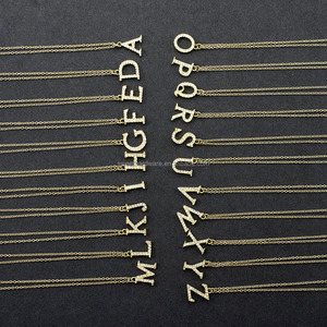 Collar <span class=keywords><strong>de</strong></span> Acero Inoxidable 316L Chapado en <span class=keywords><strong>Oro</strong></span> con Letra <span class=keywords><strong>para</strong></span> <span class=keywords><strong>Mujer</strong></span>, con Colgante <span class=keywords><strong>de</strong></span> Letra Inglesa Europea (26 Letras Disponibles), Cadena <span class=keywords><strong>para</strong></span> Clavícula - Product Image 3