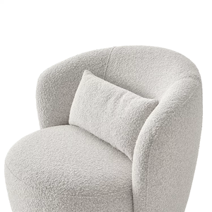 <span class=keywords><strong>Fauteuil</strong></span> d'appoint moderne en bouclette avec repose-pieds, <span class=keywords><strong>fauteuil</strong></span> rond rembourré avec pouf pour salon - Product Image 3