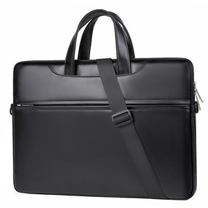 Sac à Bandoulière pour Ordinateur Portable en <span class=keywords><strong>Cuir</strong></span> PU de Haute Qualité, Sacoche d'Ordinateur Étanche, <span class=keywords><strong>Porte</strong></span>-<span class=keywords><strong>Documents</strong></span> Portable pour Hommes et Femmes - Product Image 1