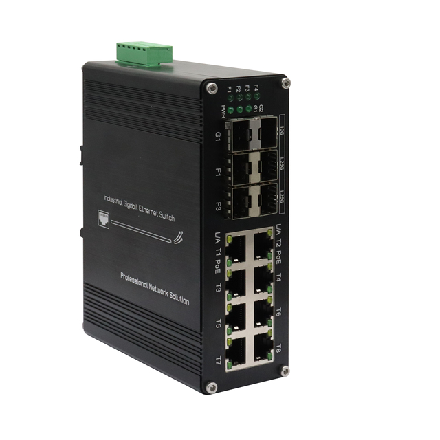 Industrial 8-Port Gigabit PoE+ Unmanaged Switch with 2-Port 10G SFP+ 4-Port 1G SFP 240W PoE Budget