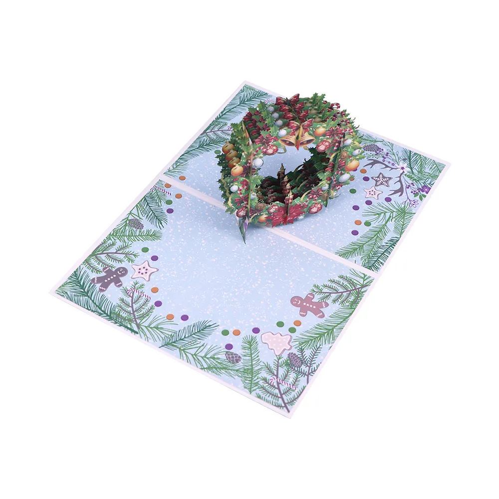 Personal isiert Ihr Logo Frohe Weihnachts baum Geschenk karte 3D Pop-up-Karte Grußkarten Weihnachts geschenke Souvenirs Postkarten