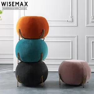 WISEMAX furnitur kain linen beludru mewah ruang tamu bangku kecil kursi sepatu bangku kamar tidur kursi rias furnitur rumah