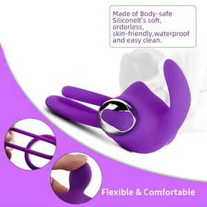 Heetverkopende siliconen oplaadbare 10-vibratie vibrerende cockring voor mannen, seksspeeltje, penisring - Product Image 2