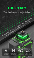 Niveau laser 4D industriel rotatif à faisceau vert professionnel 360 ° 5 lignes mesure de précision bricolage avec alimentation par batterie