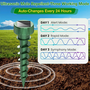 Năng lượng mặt trời Powered siêu âm mole Repellent đi thiết bị điều khiển động vật ngoài trời không thấm nước trang trại năng lượng mặt trời mole rắn <span class=keywords><strong>Repeller</strong></span> - Product Image 4
