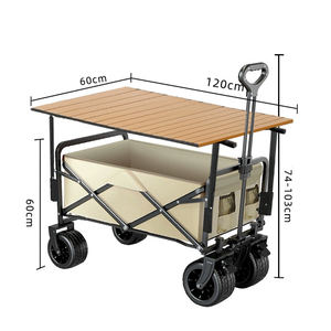 E-RIKE có thể gập lại bãi biển giỏ hàng tùy chỉnh tiện ích người nổi tiếng gấp toa xe tăng bánh xe tất cả các địa hình cắm trại toa xe giỏ hàng với bảng - Product Image 2