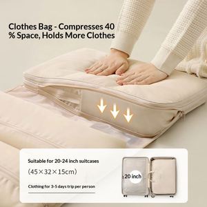 Nuevas Bolsas de Almacenamiento al Vacío 6 en 1, de Tela Twill, Multiusos, Portátiles para Viaje, Organizador de Ropa y Ropa Interior, Plegables, de PE/PA - Product Image 3