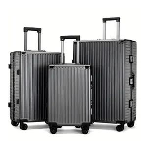 JINYI 2024 Airplane Carry-Ons Aluminum Suitcase Luggage Premium Pc Trolley Aluminum Frame Suitcase